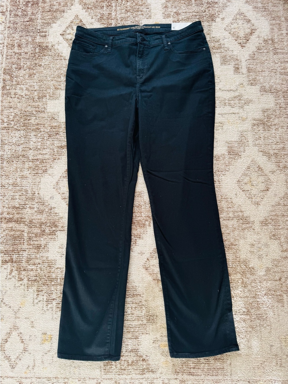 Chico's So Slimming Girlfriend Straight Leg Jeans In Black Denim